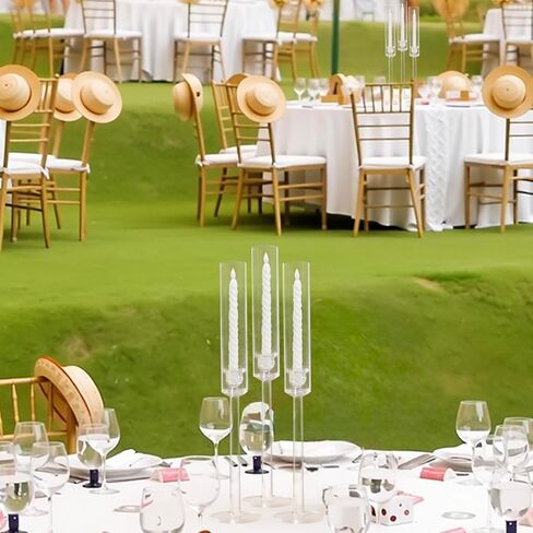 6 قطع من حاملات الشموع الأكريليك من Vincidern للطاولة، حامل شموع مستدقة لديكور الزفاف، غرفة الطعام، الهالوين، حامل شمعدان ديكور عيد الميلاد، مجموعة حامل شموع مستدقة in Kuwait