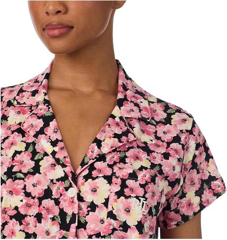 Lauren Ralph Lauren Women's Knit Short Sleeve Notch Collar Aneckle Pant Pajama Set in Saudi Arabia
