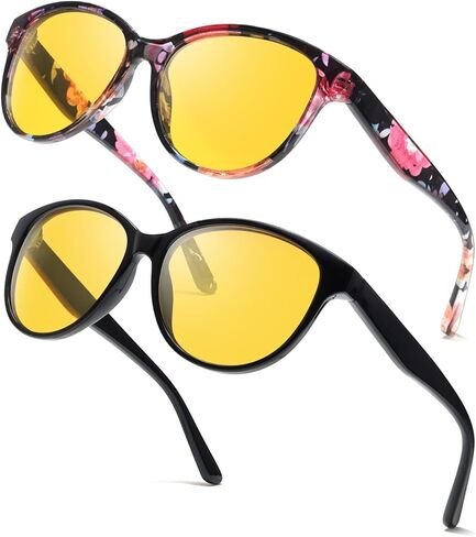 FIMILU عبوتان من نظارات الرؤية الليلية للنساء، مستقطبة مضادة للوهج وتعزز الرؤية للقيادة الليلية 8091 in Kuwait