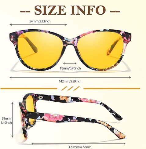 FIMILU عبوتان من نظارات الرؤية الليلية للنساء، مستقطبة مضادة للوهج وتعزز الرؤية للقيادة الليلية 8091 in Kuwait