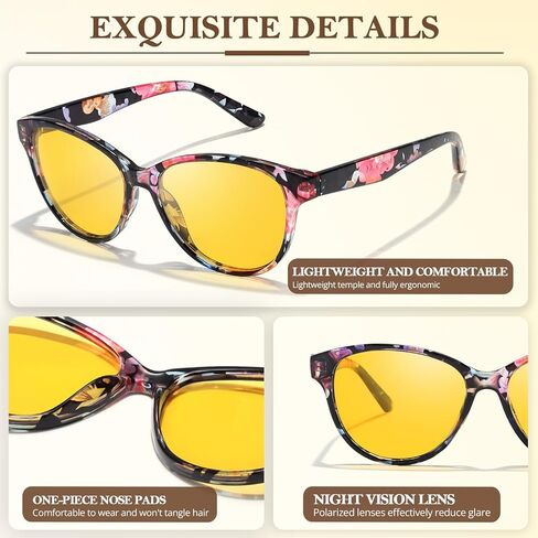 FIMILU عبوتان من نظارات الرؤية الليلية للنساء، مستقطبة مضادة للوهج وتعزز الرؤية للقيادة الليلية 8091 in Kuwait