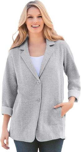 Woman Within Plus Size Knit Blazer Oversized Work & Casual in Saudi Arabia
