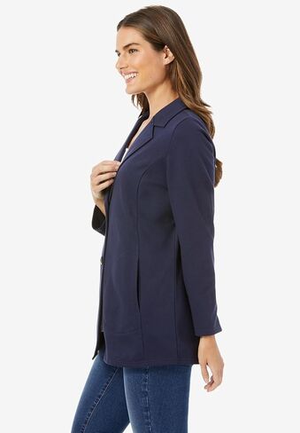 Woman Within Plus Size Knit Blazer Oversized Work & Casual in Saudi Arabia