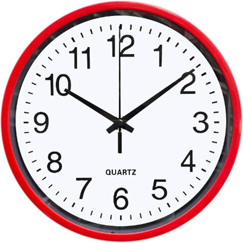 8 Inch Wall Clock Silent Non Ticking Battery Operated Round Easy to Read Modern Accurate Wall Clocks for Home Study Kitchen Bedroom(red) in Saudi Arabia