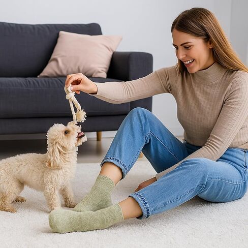 3Pcs Thermal Knit Boot Socks for Women- Soft Fuzzy Crew Socks for Winter, Warm Wool-Like Blend, Cozy Fall & Cold Weather Essential in Saudi Arabia