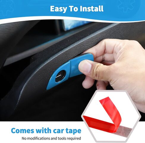 RT-TCZ for Challenger Glove Box Latch Handle Trim Cover Red for Dodge Charger 2010 Up for Challenger 2015 Up for Chrysler 300C 2011 Up Red Interior Accessories 2pcs in Saudi Arabia