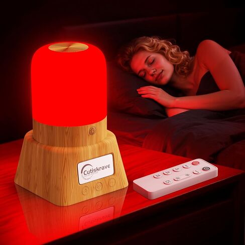 Red Light Night Light Lamp for Sleep,Red Nightlight Desk Lamp with 670nm Wavelength,Touch Remote Control Reds Light for Sleep Lamp Backed by Science,for Deep Relaxation Travel Meditation and Yoga in Saudi Arabia