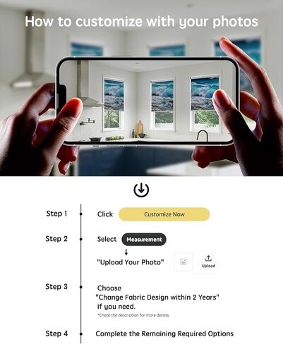 Yoolax Motorized Roller Shades with Remote, Personalized Image Printed Smart Blinds Work with Alexa, Automatic Shades for Windows Bedroom Office, Custom Size and Picture (Nature Sea 2) in Saudi Arabia