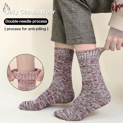 SISOSOCK 5 أزواج من الجوارب النسائية الناعمة المتماسكة، جوارب شتوية دافئة وسميكة ومريحة، جوارب نوم منزلية غير رسمية، هدايا مثالية للنساء in Kuwait