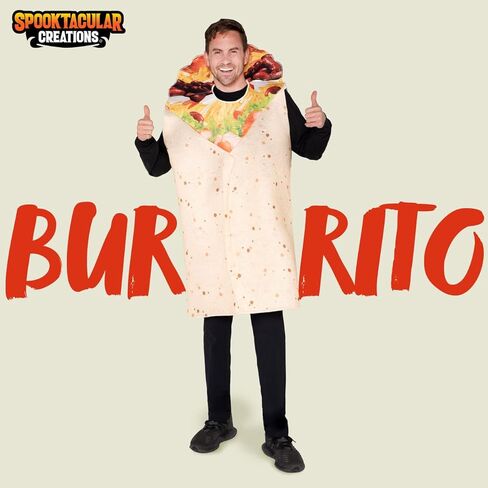 أزياء Spooktacular Creations الرجالية Burrito للبالغين، مجموعة ملابس طعام ممتعة لحفلات الهالوين، والحفلات التنكرية in Kuwait