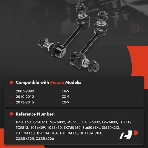 A-Premium 2 x Front Sway Bar Links Stabilizer Bar Links, Compatible with Mazda CX-9 CX9 2007-2015 in Saudi Arabia