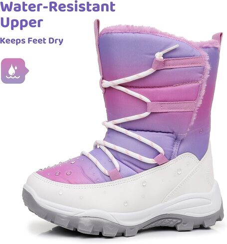Blikcon Boys Girls Snow Boots Water-Resistant Slip Resistant Warm Winter Shoes (Toddler/Little Kid/Big Kid) in Kuwait
