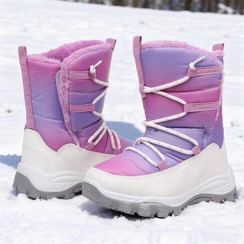 Blikcon Boys Girls Snow Boots Water-Resistant Slip Resistant Warm Winter Shoes (Toddler/Little Kid/Big Kid) in Kuwait
