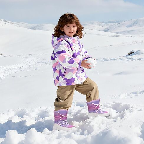 Blikcon Boys Girls Snow Boots Water-Resistant Slip Resistant Warm Winter Shoes (Toddler/Little Kid/Big Kid) in Kuwait