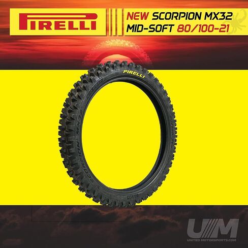 Pirelli Scorpion MX32 Mid-Soft Motocross Tire, New Design (80/100-21) in Saudi Arabia