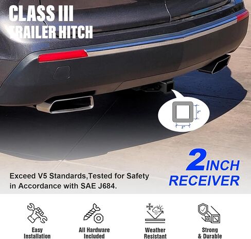 APS Assembly Class 3 Trailer Hitch 2 Inches Receiver Tube Towing Hitch Compatible with Acura MDX 2007-2013 Without Full Size Spare in Saudi Arabia