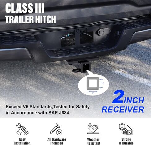 APS Rear Trailer Hitch, 2 inch Towing Hitch Receiver Class 3 Hitch Cover Included Compatible with Toyota Tacoma 2016-2023 in Saudi Arabia