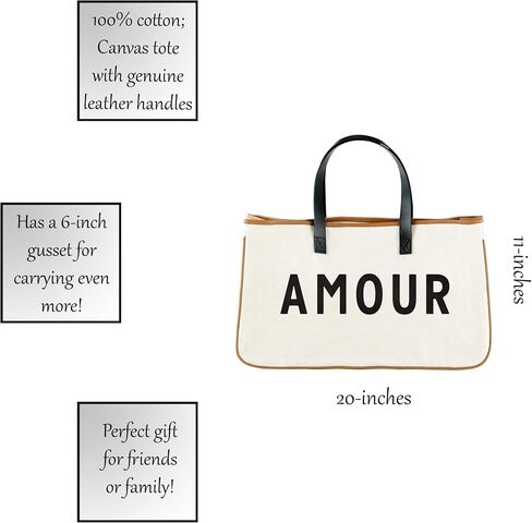 Santa Barbara Design Studio Tote Bag Wedding Collection Black and White 100% Cotton Canvas with Leather Handles in Saudi Arabia