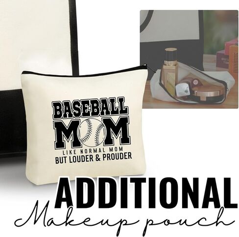 InnoBeta Baseball Gifts for Women, Baseball Mom, Canvas Tote Bag for Mom, Bag with Top Zipper Closure and Shoulder Strap for Birthday, Mothers' Day in Saudi Arabia