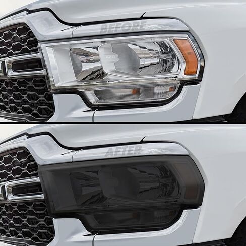 SlickMod PreCut Vinyl Smoke Tint for 2019-2024 Dodge Ram 2500/3500 Headlight (20% Dark Smoke, 1. Headlight) in Saudi Arabia