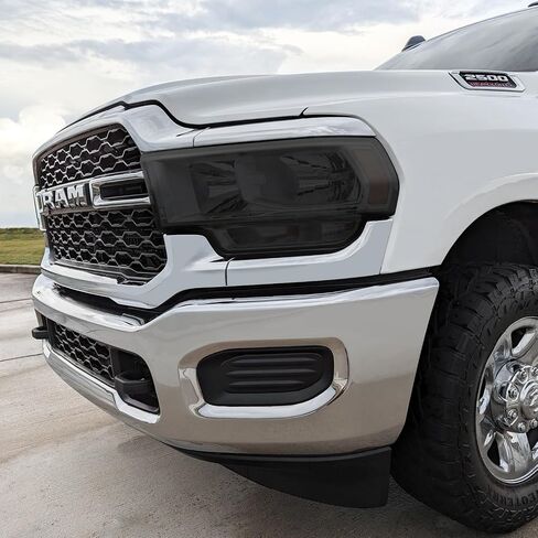 SlickMod PreCut Vinyl Smoke Tint for 2019-2024 Dodge Ram 2500/3500 Headlight (20% Dark Smoke, 1. Headlight) in Saudi Arabia
