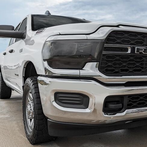 SlickMod PreCut Vinyl Smoke Tint for 2019-2024 Dodge Ram 2500/3500 Headlight (20% Dark Smoke, 1. Headlight) in Saudi Arabia