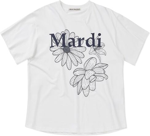Women's Triple Flower Graphic T-Shirt, 100% Cotton, Regular Fit Crewneck, Bold 3-Flower Print in Saudi Arabia