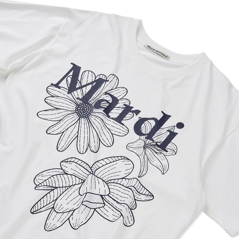 Women's Triple Flower Graphic T-Shirt, 100% Cotton, Regular Fit Crewneck, Bold 3-Flower Print in Saudi Arabia