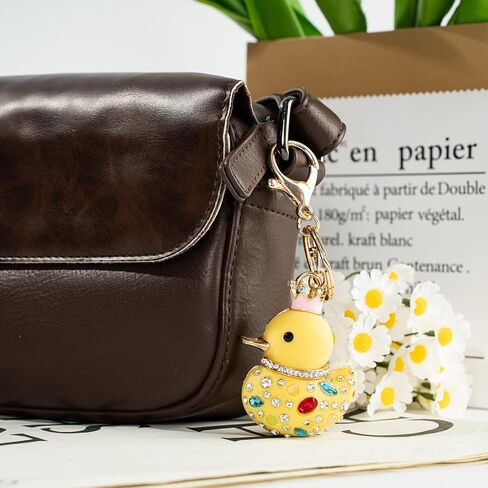 Duck Keychain, Bling Duck Keychains for Women, Duck Rhinestone Crystal Key Chain, Cute Purse Charms for Backpack Bags in Saudi Arabia