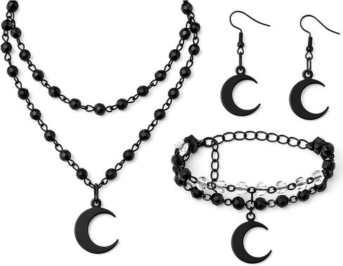 Tondiamo 3 PCS Pearl Cross Netclace Netlace Jewtics Set for Women Goth أقراط سوار سوار ذات طبقة y2k choker accessories (Pearl Classic) in Kuwait