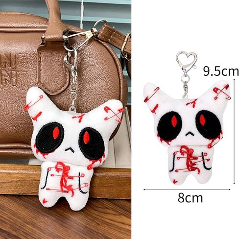 Halloween Horror Plush Keychain Creepy Bloody Doll Keyring Scary Accessories for Backpack Car Pendant in Saudi Arabia