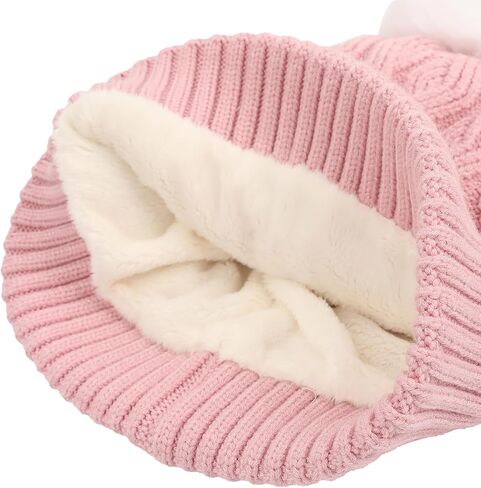 Bioworld Hello Kitty Pink Knit with Faux Fur Pom Cuff Beanie in Saudi Arabia