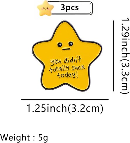 3pcs Funny Stars Enamel Pin, Novelty Cartoon Cute Pins for Hats, Backpacks, Bags and Lanyards in Kuwait