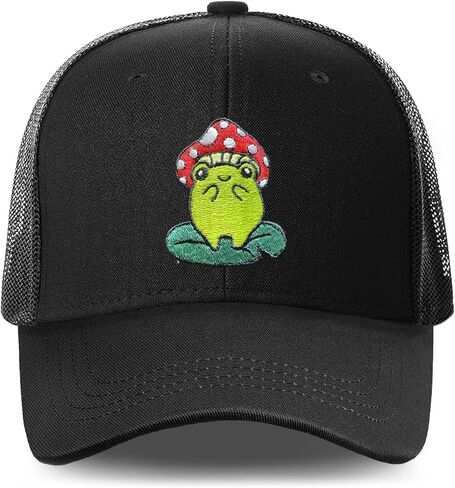 Mushroom Hat,Cute Country Style Cap, Unisex Trucker Baseball Hat with Vintage Embroidery,Adjustable Snapback, Fun Gift in Saudi Arabia