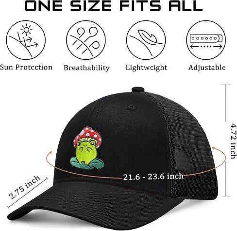 Mushroom Hat,Cute Country Style Cap, Unisex Trucker Baseball Hat with Vintage Embroidery,Adjustable Snapback, Fun Gift in Saudi Arabia