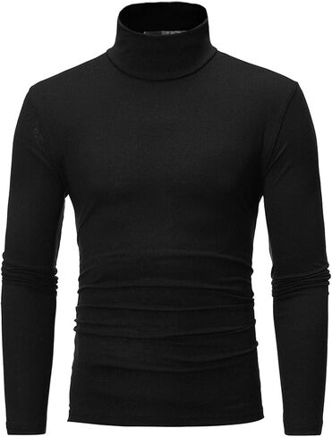 Mens Mock Turtleneck Long Sleeve Shirts, High Neck Thermal Base Layer Lightweight Athletic Undershirt for Cold Weather in Saudi Arabia
