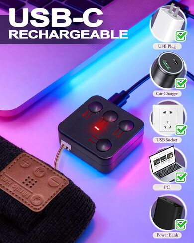 قبعة صغيرة للجنسين مع هدايا RGB Light & Bluetooth للرجال للنساء الأب أبعاد USB قابلة لإعادة الشحن in Kuwait