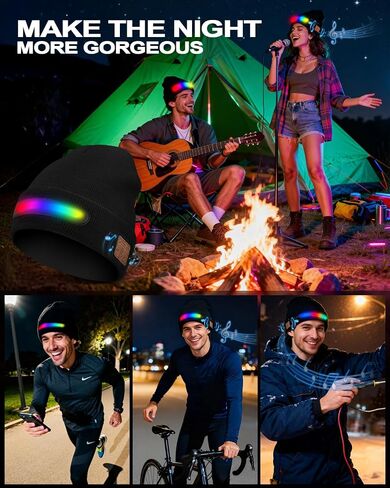 قبعة صغيرة للجنسين مع هدايا RGB Light & Bluetooth للرجال للنساء الأب أبعاد USB قابلة لإعادة الشحن in Kuwait