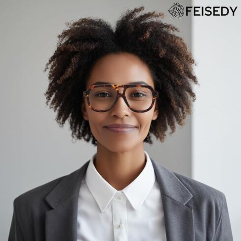 نظارات قراءة أنيقة من FEISEDY للنساء والرجال قارئات عصرية بجسر مزدوج بتصميم كلاسيكي B0287 in Kuwait