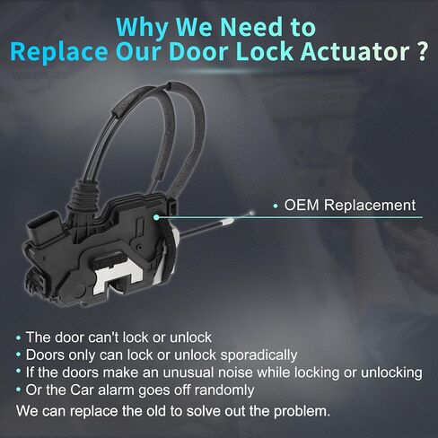 X AUTOHAUX Replacement Front Right Passenger Side Power Door Lock Actuator Motor with Cable for Kia Sorento 2009 2011-2014 Door Latch Actuator Assembly Replace No.813202P020 Black in Saudi Arabia