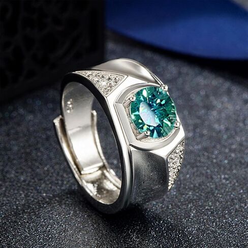 925 Sterling Silver Emerald Ring for Men and Women, Green Vintage Silver Birthstone diamond Emerald ring for Anniversary Engagement Statement Promise Birthday Presents in Saudi Arabia