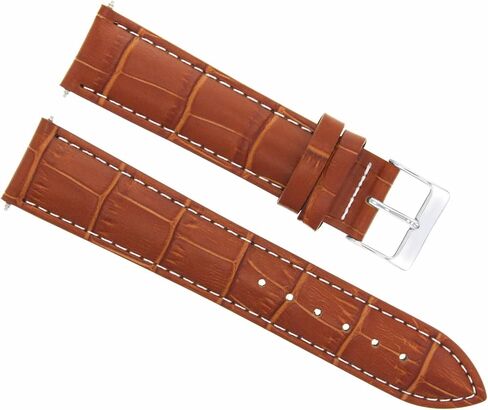 حزام ساعة جلدي من Ewatchparts مقاس 22 ملم متوافق مع ساعة سيتيزن ايكو درايف Bl5250-02L باللون البني مع خياطة بيضاء in Saudi Arabia
