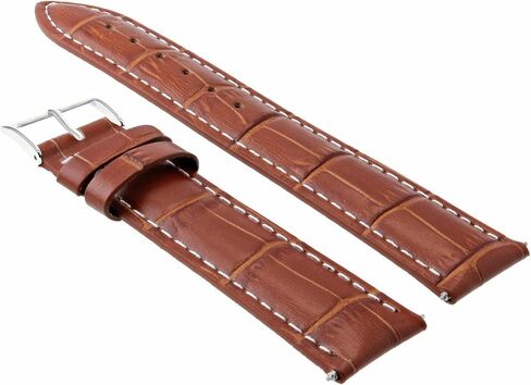 حزام ساعة جلدي من Ewatchparts مقاس 22 ملم متوافق مع ساعة سيتيزن ايكو درايف Bl5250-02L باللون البني مع خياطة بيضاء in Saudi Arabia