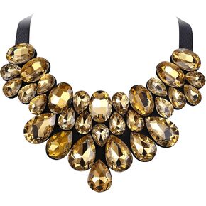 بيان راينستون بيان لانستون قلادة مكتنزة مجوهرات أزياء الكريستال للنساء in Kuwait