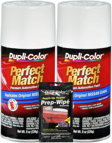 Dupli-Color Cloud White Exact-Match Automotive Paint - 8 oz, Bundles Prep Wipe (3 Items) in Saudi Arabia