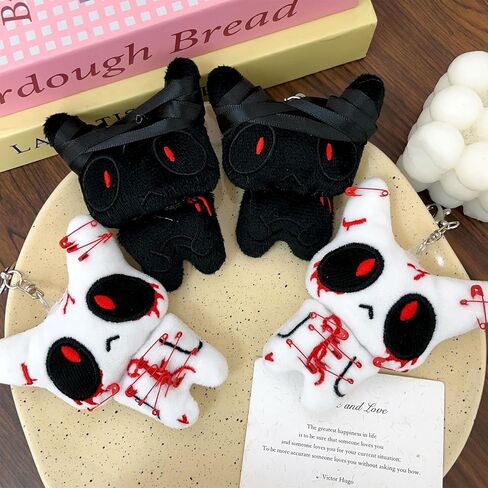 Halloween Horror Plush Keychain Creepy Bloody Doll Keyring Scary Accessories for Backpack Car Pendant in Saudi Arabia