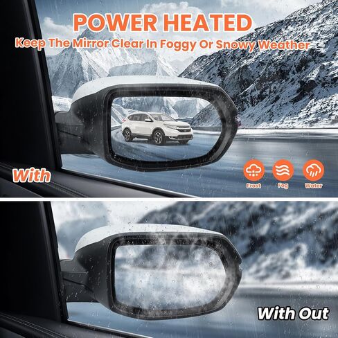 Passenger Side Mirror Compatible With 2017-2022 Honda CRV EX EX-L Touring Mirrors With Heated Blind Spot Turn Signal Power Glass Manual Folding White Replace# 76201T1WA01ZF(9Pins) in Saudi Arabia