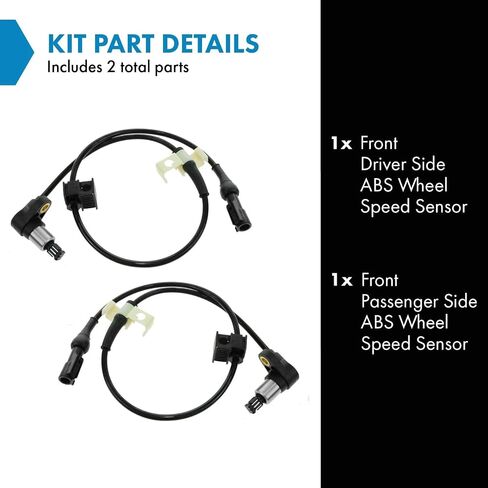 TRQ Front ABS Wheel Speed Sensor Set Compatible with 1997-2002 Ford Expedition 1997-2003 F-150 2004 F-150 Heritage 1997-1999 F-250 2002 Lincoln Blackwood 1998-2002 Navigator in Saudi Arabia