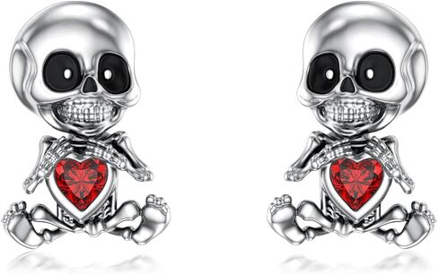 Ghost/Bat/Skull Stud Earrings 925 Sterling Silver Gothic Earrings Halloween Gothic Jewelry for Women in Kuwait