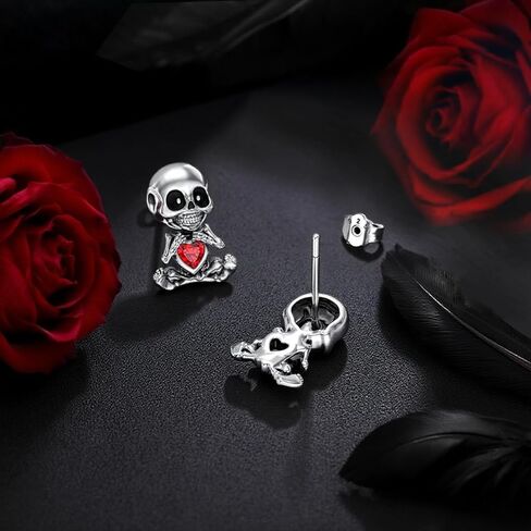 Ghost/Bat/Skull Stud Earrings 925 Sterling Silver Gothic Earrings Halloween Gothic Jewelry for Women in Kuwait